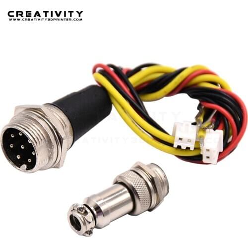 Creativity 3D Printer Parts Upgraded Heated Bed Wire 2 Pin for Creality CR10 Attach Aviation Joint Connector Hot Bed Cable