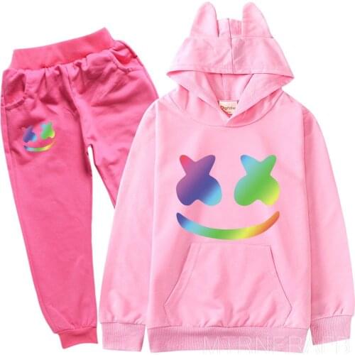 DJ Marshmello Hoodies Kids Sweatshirts Girls Tops Boys Christmas Clothes Casual Children Hooded Sportswear Suits