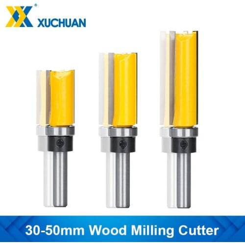 Wood Milling Cutter Flush Trim Router Bit 8mm Shank Template Pattern Bit Bearing 5/8" Blade Carbide End Mill Woodworking Tool