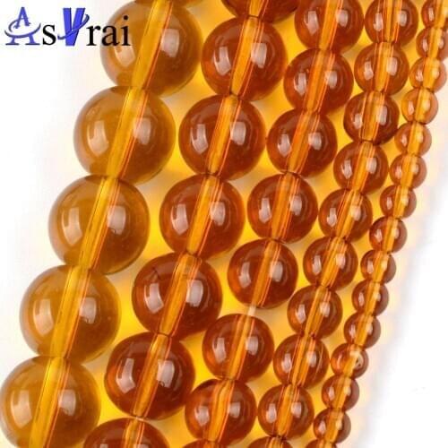 Smooth Brown Glass Round Beads Spacer Loose Beads For Jewelry Making 4/6/8/10/12mm Diy Bracelets Accessories 15"