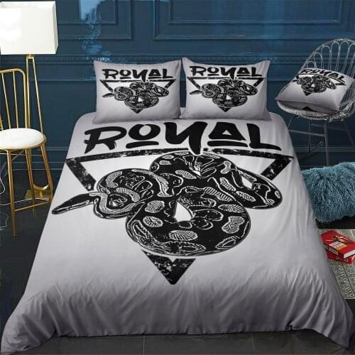 Ball Python Royal Print Bedding Set For Bedroom Soft Bedspreads For Double Bed Home Duvet Cover Quality Quilt Cover+Pillowcasex2
