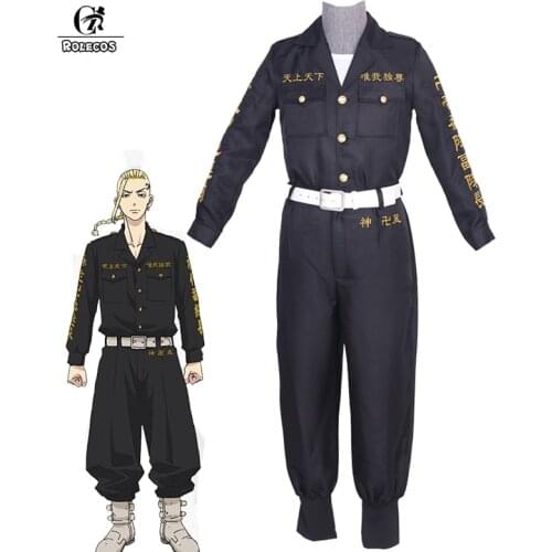 ROLECOS Anime Tokyo Revengers Cosplay Costume Tokyo Manji Gang Cosplay Manjiro Sano Hanagaki Takemichi Ken Ryuguji Uniform