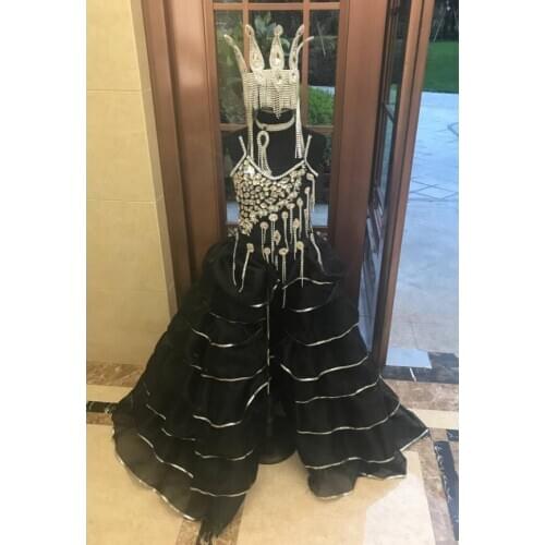 Feather creative swimsuit cloak T station serves stage costumes Chaofu children stage girl model