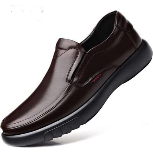 Mens Genuine Leather Shoes Big Size 38-47 Slip-on Loafers Men Leather Casual Shoes Fashion Winter Warm Footwear 2020 New