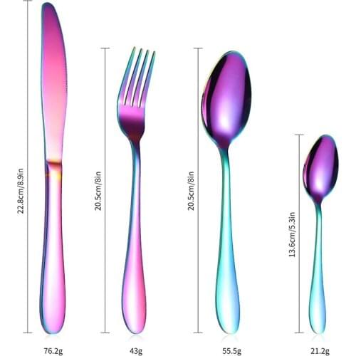 36 Pieces Wooden Gift Box Set Cutlery Tableware Knife Fork and Spoon Covered Golden Stainless Steel