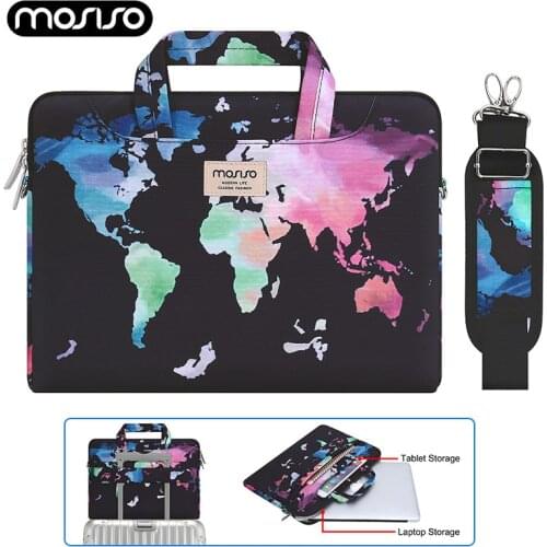 MOSISO 13 15 inch Polyester Laptop Shoulder Bag Briefcase Cover for Macbook Air Pro 13 15 Asus/HP/Acer Back Belt for Trolly Case