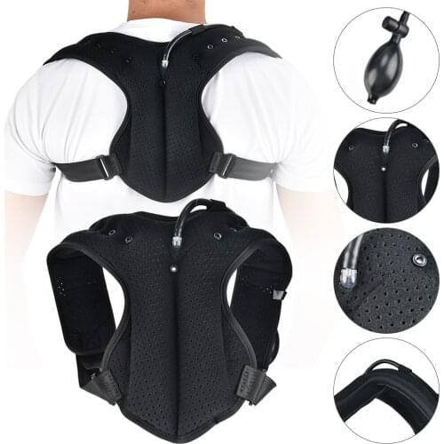 New Inflatable Orthotics Back Fracture Support Belt Adjustable Upper Back Shoulder Posture Corrector Manual Inflation Breathable