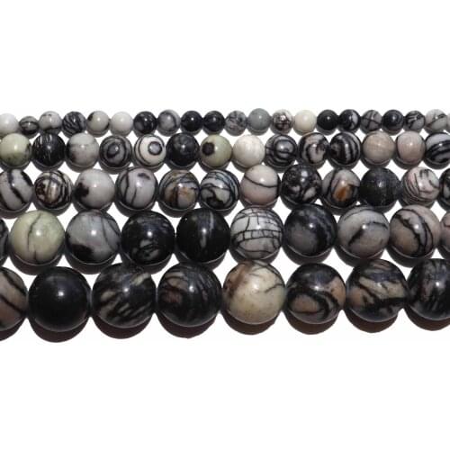 Wholesale Natural Stone Network Stone Loose Beads 4 6 8 10 12 MM Pick Size For Jewelry Making DIY Bracelet Necklace Material