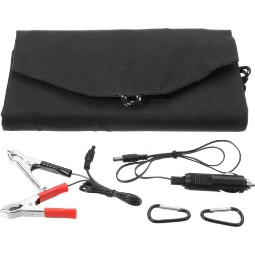 Portable 50W 12V Solar Panel IP65 Waterproof USB Folding Charger Outdoor Travel Hiking Mobile Power Bank with Carabiners