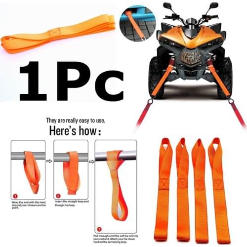 Loop Tie-Down Straps Strong Pull Multifunctional Snowmobile ATV Vehicle Polyester Mini Soft Ratchet Tie Portable Accessories