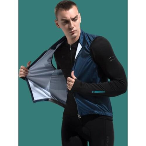 Santic Men Cycling Vest Riding Top Road Bike Windproof Rainproof Vest Reflective Top Quality Lightweight Asian Size S-XXXL