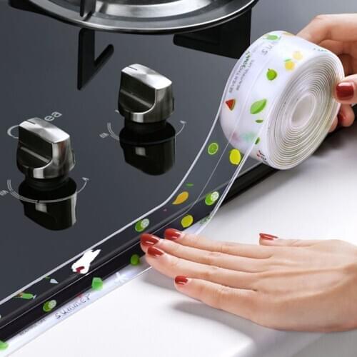 Kitchen Waterproof Stickers Bathroom Sink Anti-Mold Tape Countertop Corner Self Adhesive Seam Sticker Transparent Wall Gap Glue