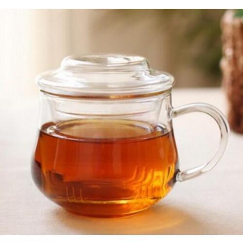 1PC 280ml high quality heat resistant glass flower coffee glass teapot cup OS 0076