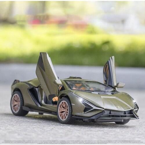 1:32 Alloy Diecasts Lambor SIAN FKP37 Convertible Super Sports Car Model Toy Simulation Sound Light Pull Back Supercar Toys