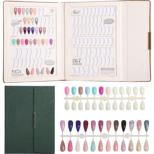 120 colors nail nails display book DIY Nail Art Showing Shelf Gel Nail Polish Color Card Chart Painting Dedicated Board PU