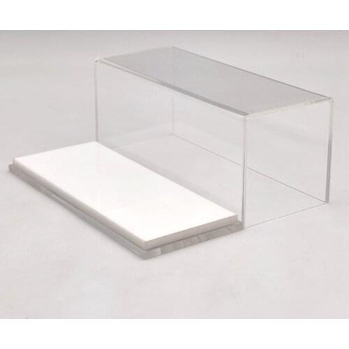 17cm Thicken Acrylic Boxes Display Case Transparent Dust Proof White Crystal High-End Base Gifts Car Models 1:43