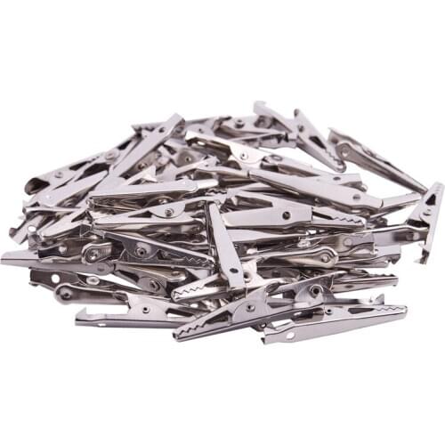 50 Pcs Silver Tone Metal Alligator Clip Crocodile Clamps