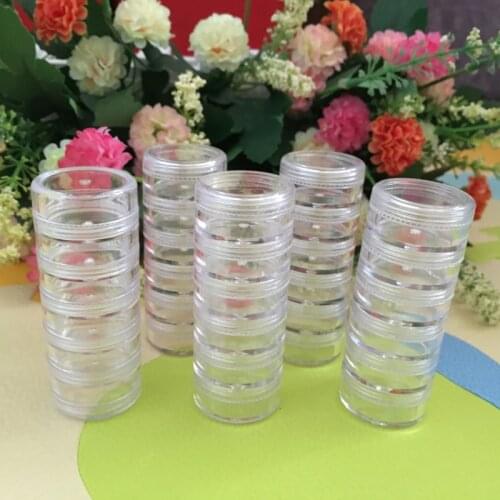 5X10g plastic pot jar bottle tin for eye serum essence sample cream art nail eye shadow powder skin care cosmetic packing