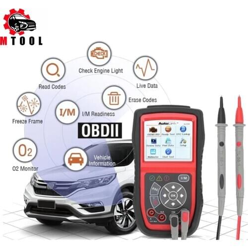 Autel AutoLink AL539 OBD2 Scanner Automotive Tester Code reader Car Diagnostic tool for Electrical battery test PK Al539B