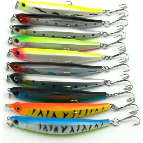 Big Sale 10pcs Bent Minnow Fishing Lure Hard Plastic Fake Swimbait With 3D Fish Eyes Artificial Fishing Tackle 9cm 8.2g