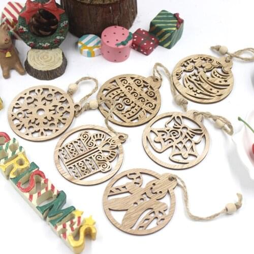 Wooden Tree Deer Snowman Snowflake Gingerbread Man Christmas Decorations Pendants Ornaments For Xmas Tree Home Party Kids Gift