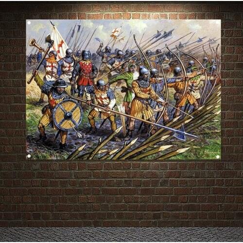 Knights Templar Armor Banners Flags Wall Sticker Crusader Posters Tapestry Living Room Decoration Canvas Painting Wall Hanging 5