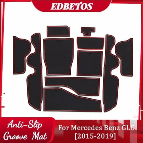 Door Groove Mat Interior Accessories Parts Rubber Silica Gel Cup Mat Pad For Mercedes Benz GLC X253 Coupe GLC 220d 250d 350d