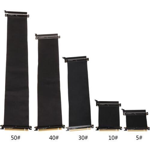 High Speed PC Graphics Cards PCI Express 3.0 16x Flexible Connector Cable Riser Card Extension Port Adapter for GPU with antijam