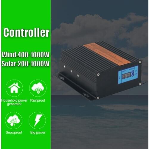 Wind Solar Hybrid System MPPT Charge Controller 400W~1000W Wind 200W~1000W Solar 12V 24V Auto 48V Regulator For Wind Generator