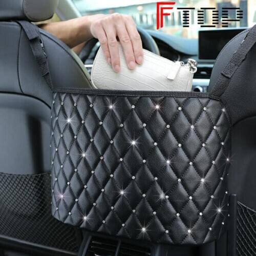 Pu Leather Large Capacity Seat Back Pocket For Car Storage Bag Phone Handbag Organizer Box Car Accessory