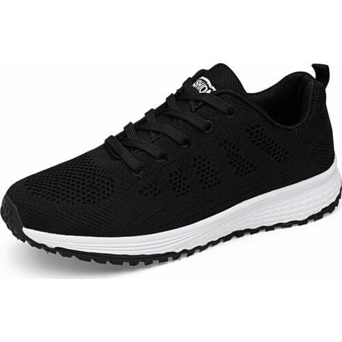 Sneakers Men Women Sport Shoes Lace-Up Beginner Rubber Fashion Mesh Round Cross Straps Flat Sneakers Running Shoes Casual Shoes