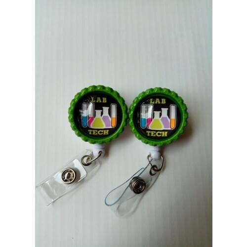 Lab Tech - Retractable Badge Reel - Name Badge Holder 10PCS/LOT