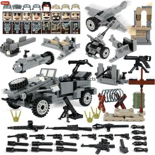 WW2 Mini Army Soldiers Figures Small Building Block Classic Brick MOC Toy For Kids