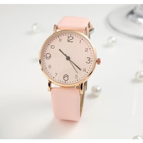Fashion Brand Womens Quartz Watch Imitation Leather Casual Wristwatch Beauty Lady Clock Relogio Feminino