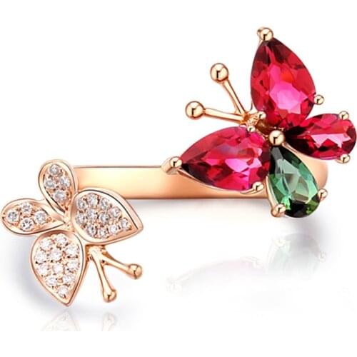 MOONROCY rOSE Color Crystal Wedding Rings Pink Geometry CZ Princess Party Trendy Jewelry Wholesale for Women Gift Dropshipping