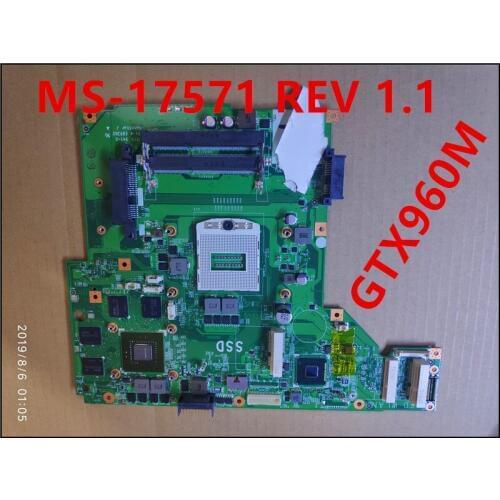 MS-17571 REV 1.1 Laptop motherboard For MSI GE70 Notebook mainboard WITH GPU GTX860M fully tested