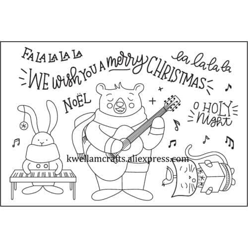 WE wish YOU A merry CHRISTMAS NOEL Scrapbook DIY photo cards rubber stamp clear stamp transparent stamp 10x15cm KW7102504