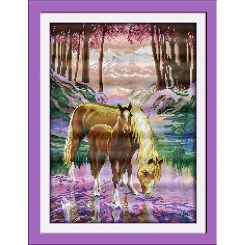 Silent Valley Counted Cross-Stitching 11CT Printed 14CT Handmade Cross Stitch Set Animal Cross-stitch Kits Embroidery Needlework