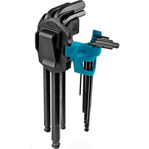 Japan Makita Lengthen High Intensity Lengthen Allen Wrench 9PCS Set CRV Alloy Tool Steel Hexagonal Combination Screwdrivers