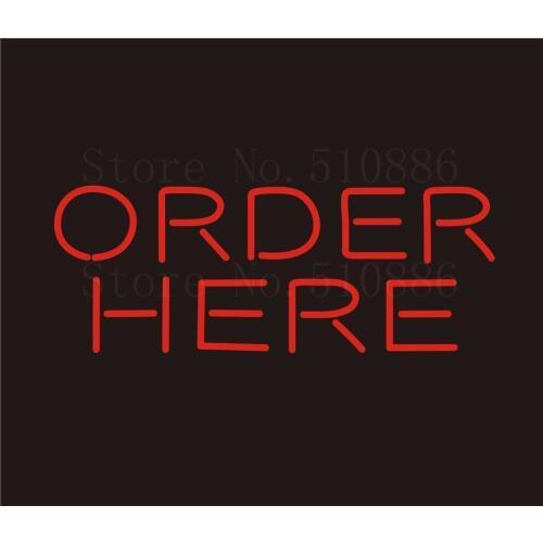 Custom NEON Sign Board Order Here GLlass Tube Beer Bar Club Pub Display Store Shop Light Signboard Signage Signs 17*14"