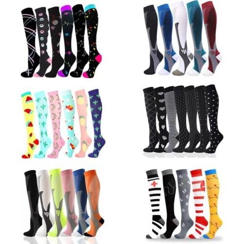 Running Men Women Wholesales Compression Socks For Anti Fatigue Pain Relief Knee Varicose Veins Socks Sports Socks Multi Pairs