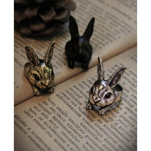 Wholesale Unique Trendy Rabbit Adjustable Ring High Quality Design Mens Rabbit Promise Rings Women Gift Overwatch Aros