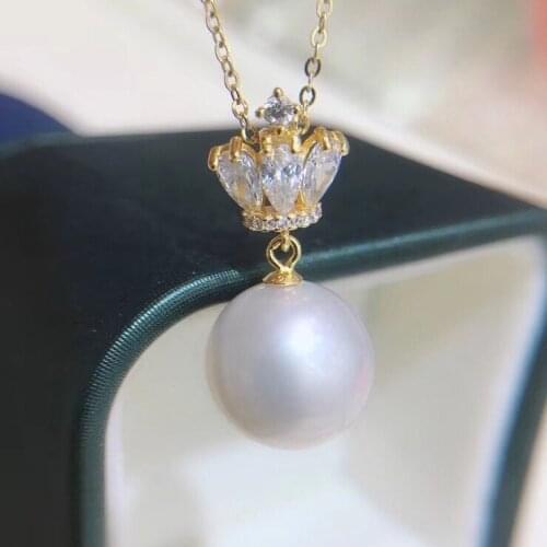 Crown Design 925 Sterling Silver Pendant Base Settings Mountings Findings Parts for Pearl Crystal Jade Agate 5pcs/lot