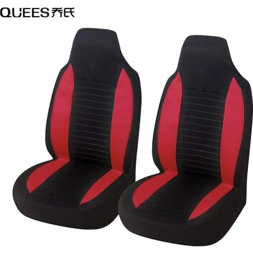 QUEES 2pcs Car Seat Cover Universal Seat Protection Cover One-piece Two Front Seats Auto Interior Accessories Bucket Seats