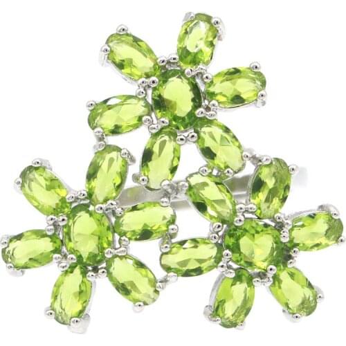 15x15mm Dazzing Fire Rainbow Mystic Topaz White CZ For Women Engagement Daily Wear 925 Sterling Silver Rings