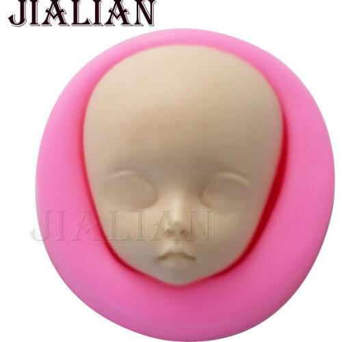 3D Baby Face Girl Gum Paste Fondant Silicone Mold Cake Decorating Clay Resin Soap Candy Moulds ChocolateTools T0788
