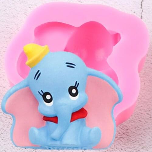 Disney Cartoon Elephant Silicone Mold Animals Chocolate Fondant Cake Decorating Soap Resin Aromatherapy Candle Plaster Moulds