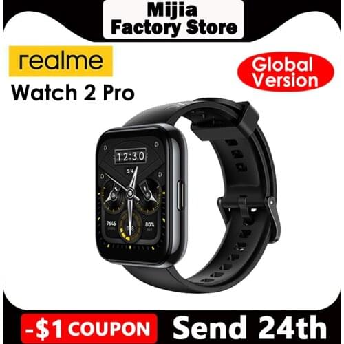 New realme Watch 2 pro Smartwatch 14-day Battery Life 1.75" Large Color Display GPS High-Precision Dual-Satellite 90 Sport Modes