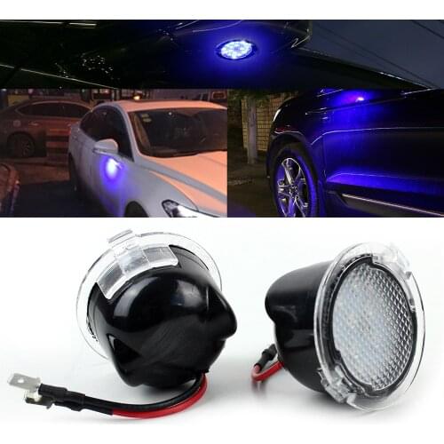 2Pcs LED Under Side Mirror Puddle Light Accessories for Ford Edge 2007-2016 Mondelo 2015-2017 Fusion Gen2 2014-2015