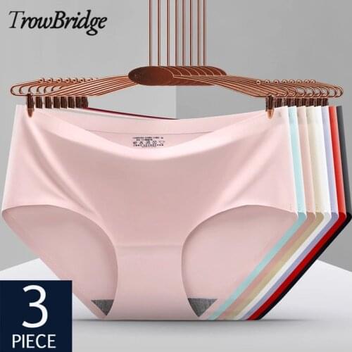 TrowBridge Sexy Seamless Womens Panties Satin Silk Female Underwear Hot Sale Lingerie Breathable Girl Briefs Comfort Underpants